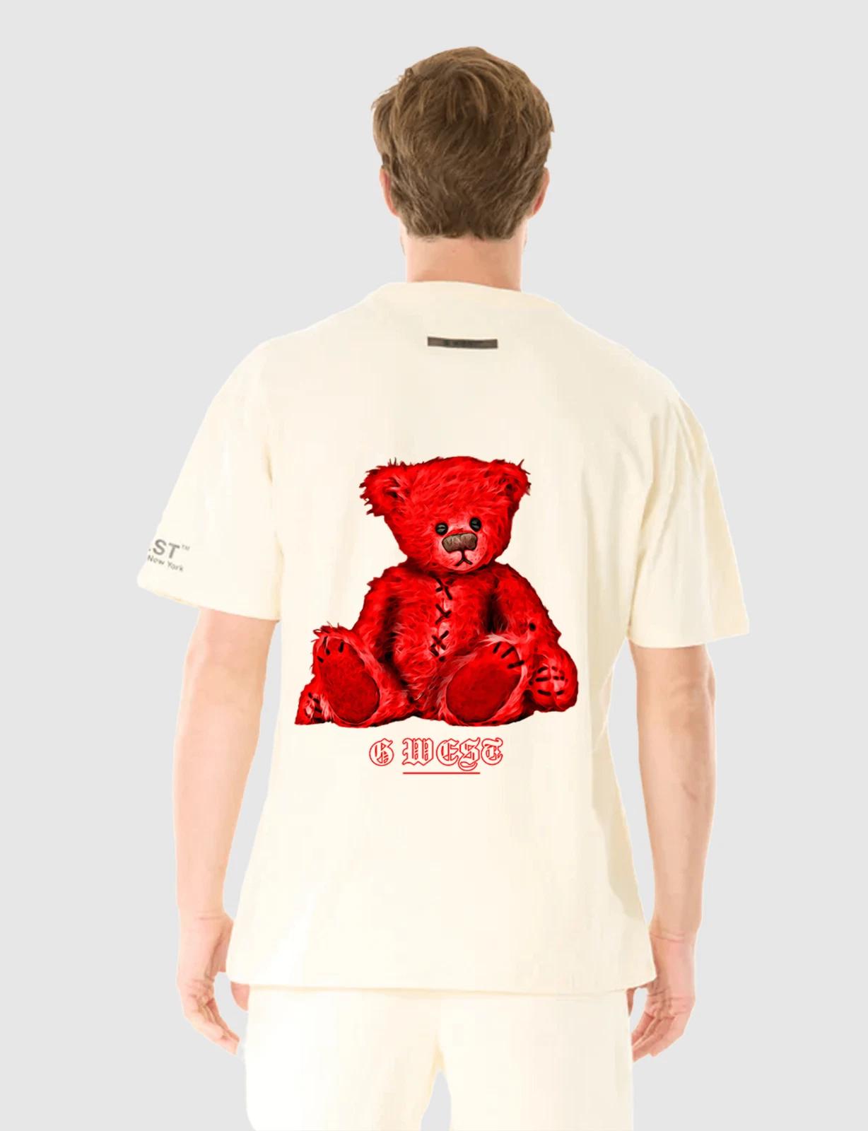 G WEST TEDDY BEAR T-SHIRT - CLOUD CREAM 2XL