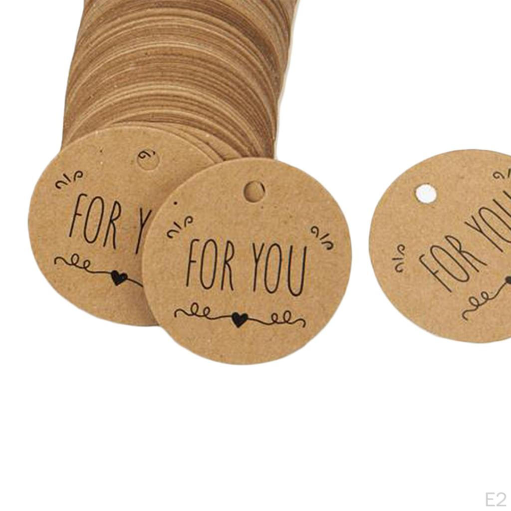 100x Round Kraft Paper Tags String Party Favor gift by diy Cards