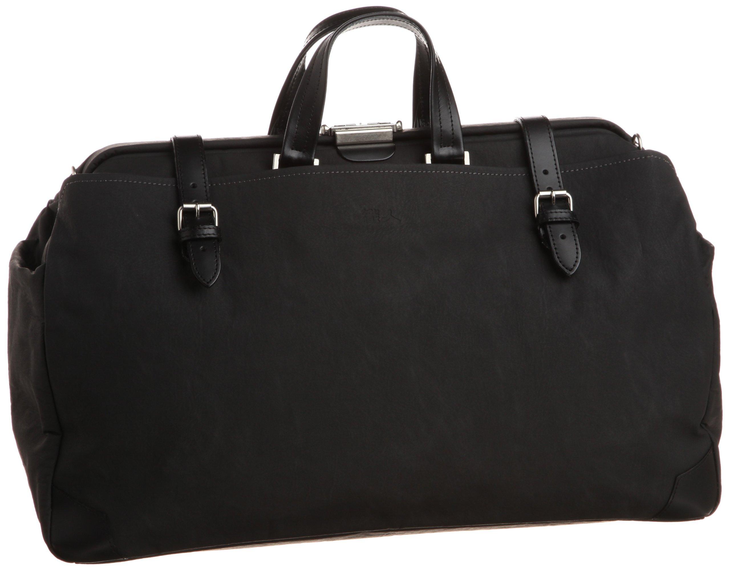 

Dulles Boston Bag with Genuine Made in Toyooka Hyogo the Black [Origin] Leather, 2-Way [Kiwada], City, Prefecture, Bag Mecca, 31.5 cm, чорний