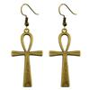 Ankh Cross Dangle Earrings Ancient Egyptian Symbol Drop Earrings Gothic Occult Themed Jewelry