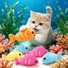 Juguete de pez de peluche para gatos con hierba gatera, juguete suave para morder gatos, juguete de pez relleno crujiente para gatos, gatitos de interior, dentición, instinto de caza
