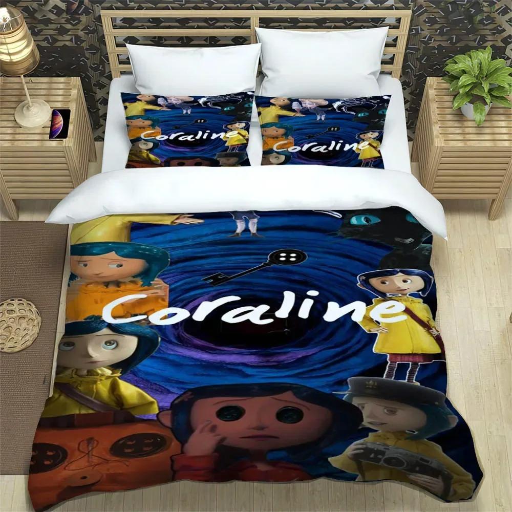 3D C-Coraline kreskówkowy Zestawy Pościeli wykwintny zestaw pościeli poszwa na kołdrę kołdra zestaw pościeli luksusowy prezent urodzinowy