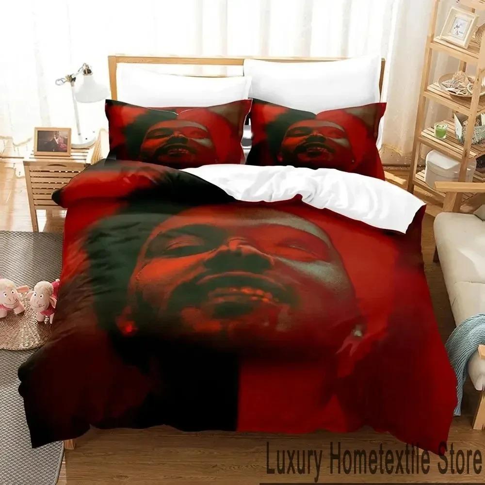3D Print XO The Weeknd Bedding Set Duvet Cover Bed Set Quilt Cover Pillowcase Comforter King Queen Size Boys Adult Bedding