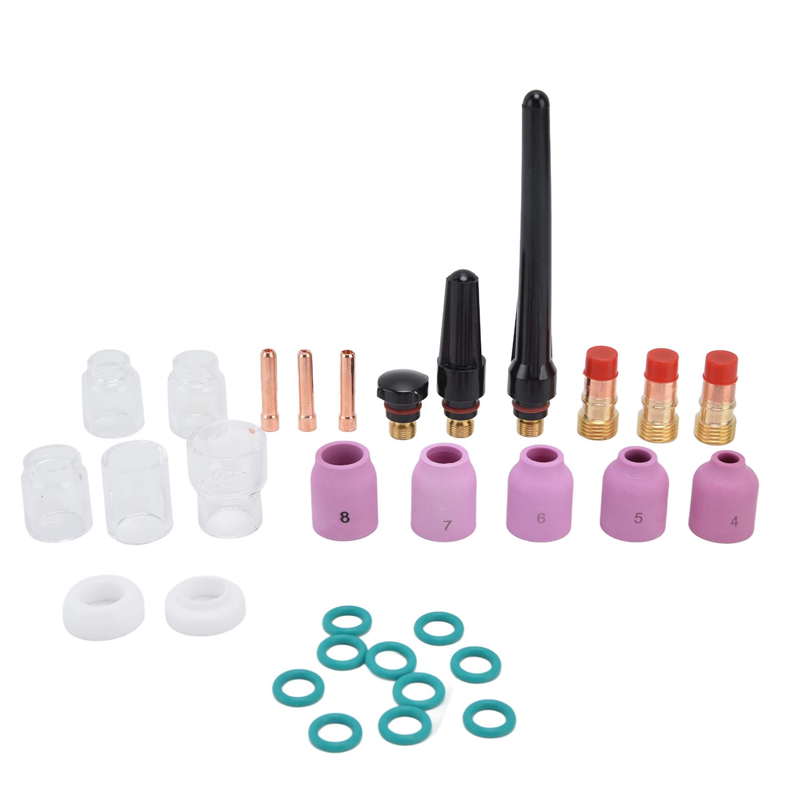 

Комплект деталей для сварки TIG: сопло, электрод, цанга, стеклянные колпачки, шайба, задняя крышка для WP17 ВП18 ВП26