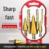 6-Piece Tapered Woodworking Step Drill Bit Set - High-Speed Steel Hole Opener