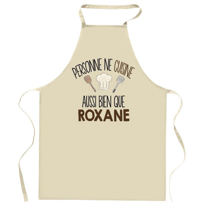 Planetee Tablier Personne ne cuisine aussi bien que ROXANE | Cadeau original Prénom pour Cuisinière | Vêtement Blouse protection