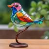 2/3/5pcs Stained Acrylic Birds Branch Desktop Ornaments, Double Sided Multicolor Style Craft Statue Ornaments Desktop Decoration