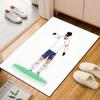 Footballer Illustration In Mask Outfit Patterned Carpet, Suitable As a Non Slip Play Mat for the Living Room and Bedroom Sofa