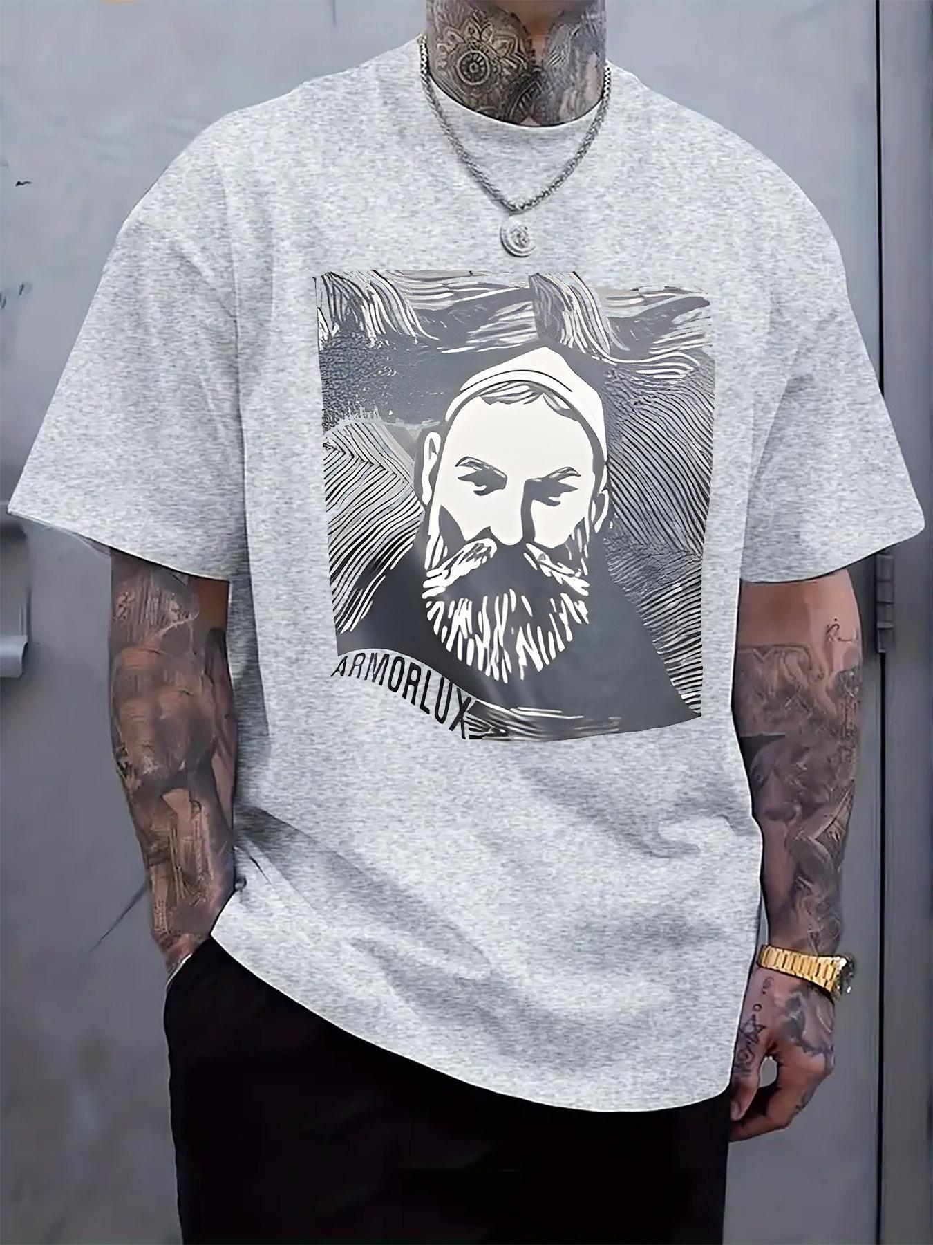 Black Graphic Print Tshirt - Stylish Casual Crew Neck Sho... L