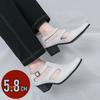 5.8cm Height Increasing Sandals Platform Pointed Toe Man Business Dress Shoes Buckle Decorated Men Office Oxfords Big Size 38-46