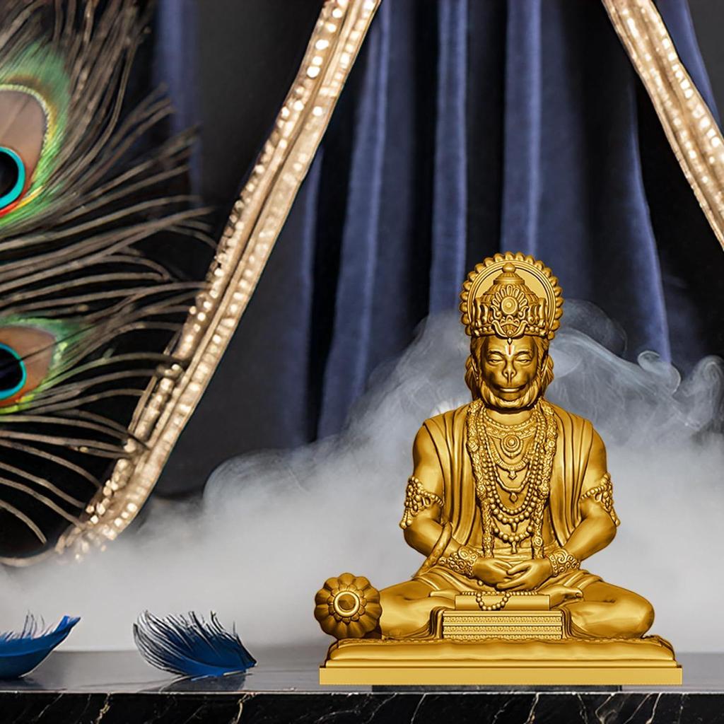 Hanuman Ji Idol Statue for Car Dashboard - Divine Bajrangbali Murti, Perfect Hindu God Gift Item and Home Puja Decoration Ideal Hanuman