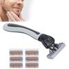 Six Blade Razor Stainless Steel Portable Blade Shaving Razor with ABS Handle for Men