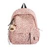 Schoolbag Leopard Print Backpack Female ins Vintage Commuter Travel Backpack Leisure Campus College Student School Bag School Season