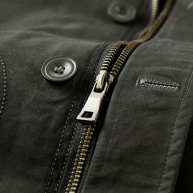 Men's Autumn and Winter Velvet Thick Large Leather Collar Cargo Cotton Clothing Casual Warm Jacket Cotton Clothing