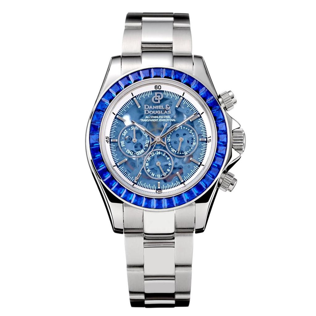 Daniel Douglas Automatic Analog Gold and Silver & Men's Watch, DD8812, (Blue)
