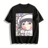 Cute Q Version Sailor Girl Print Casual Top Anime Style Loose Fit T-Shirt For Men And Women Pure Cotton T-shirt