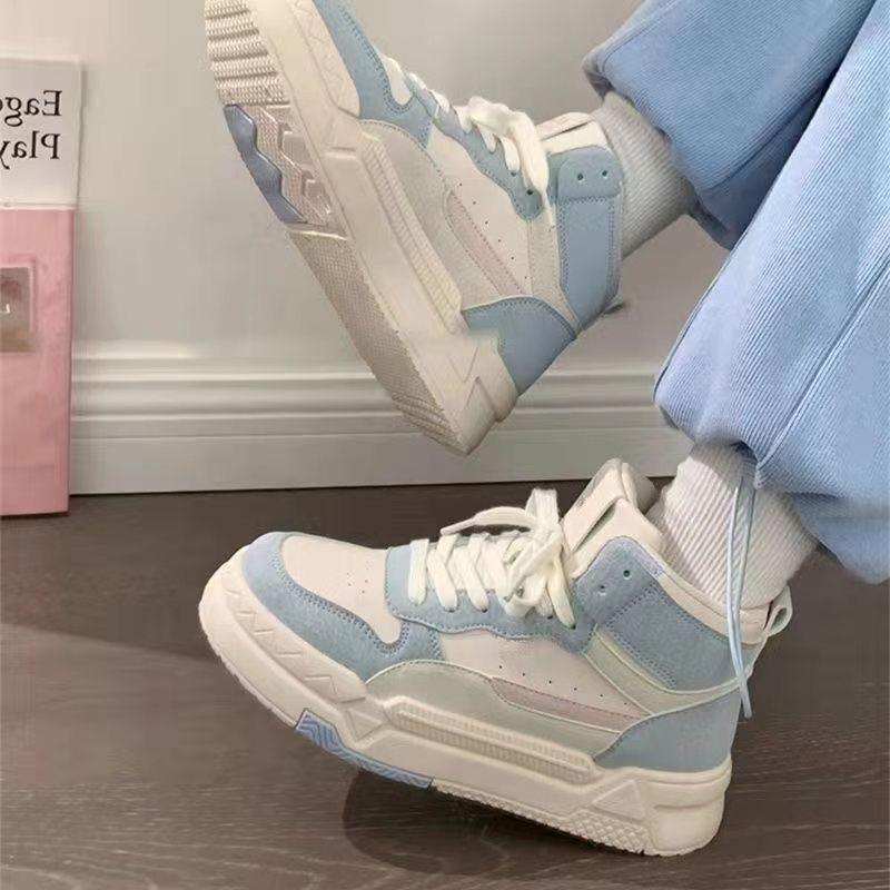 Fashion High top shoe children's 2025 new spring and autumn versatile street photography cross color casual board shoes women's college