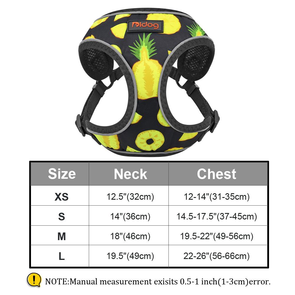 Fashion Printed Nylon Dog Harness Reflective French Bulldog Pug Harness Dog Vest For Small Medium Dogs Cats Walking Training