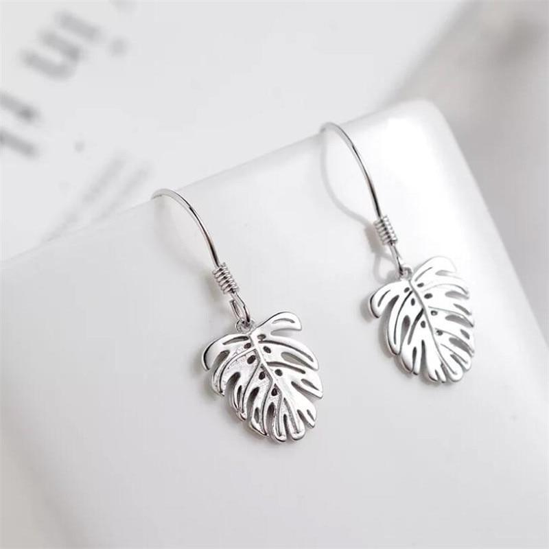Boucles d'oreilles pendantes en argent sterling 925 avec feuille de bananier, nouvelle collection, tempérament, feuille de bananier, non allergique, E224