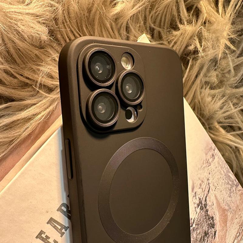 Luxury Matte For Magsafe Magnetic Wireless Charging Case For Iphone 11 12 13 14 Pro Max Plus Lens Shockproof Silicone Soft Cover
