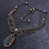 Labradorite, Moonstone Gemstone Copper Wire Wrap Jewelry Necklace 18" P0S07