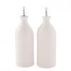 Hestia White Ribbed Set Of 2 Oil Bottles