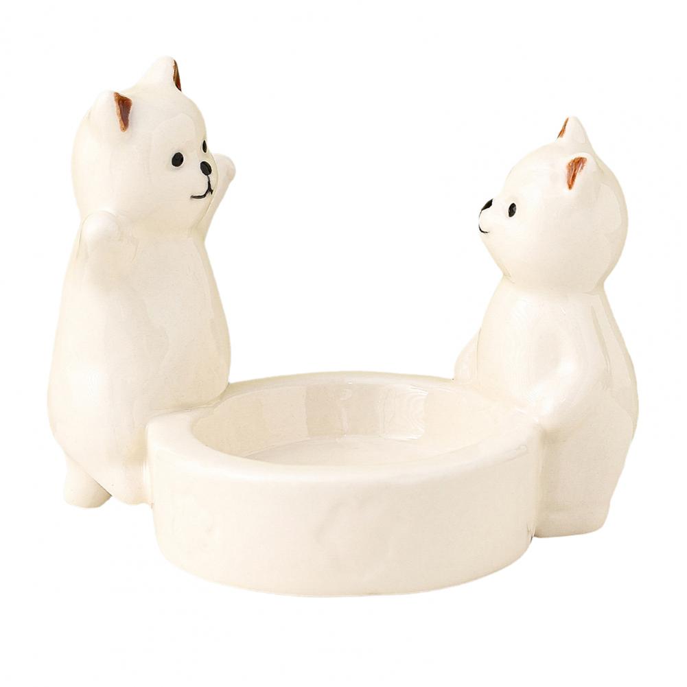 Birthday Gift Idea Ceramic Kitten Candlestick Holder Adorable Desktop Decoration for Birthday Parties Versatile