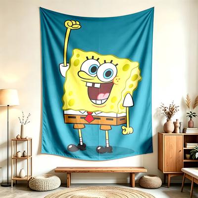 SpongeBob Kanciastoporty (28) Tapestry Nadaje Się Do Dekoracji Domów, Akademików I Sypialni Miękkie W Dotyku I Idealny Prezent Dla Przyjaciół I Rodziny