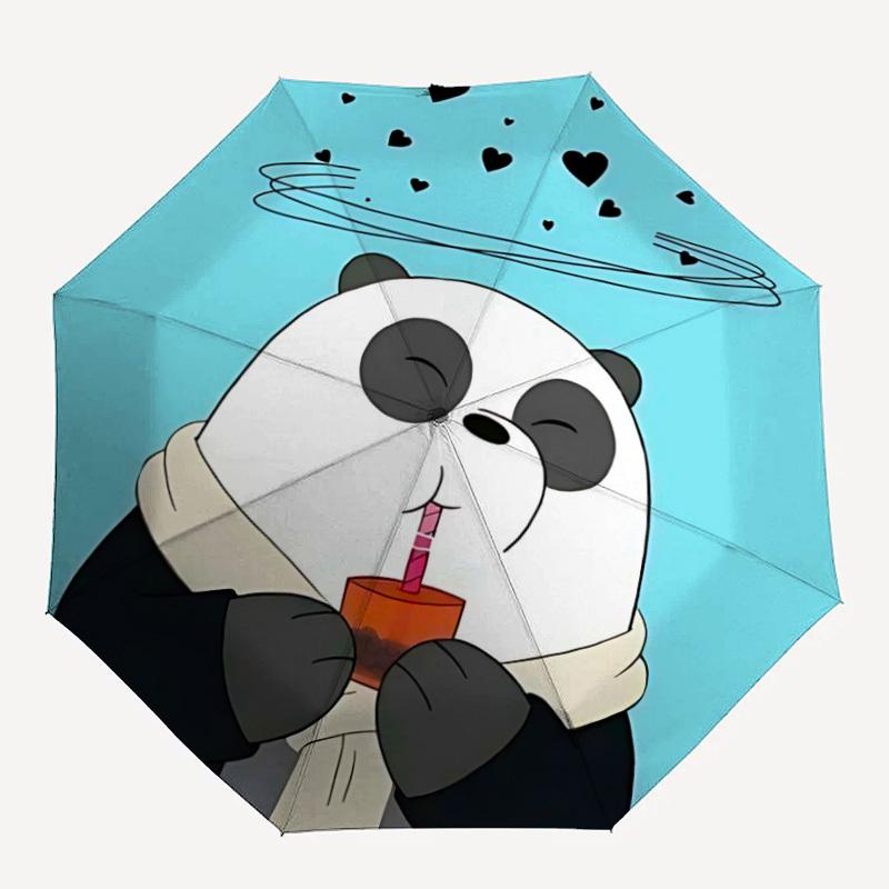 

1pc We Bare Bears Friends Automatic Folding Umbrella with 8-Rib Compact & Lightweight Design, Self-Opening/ Closing,083