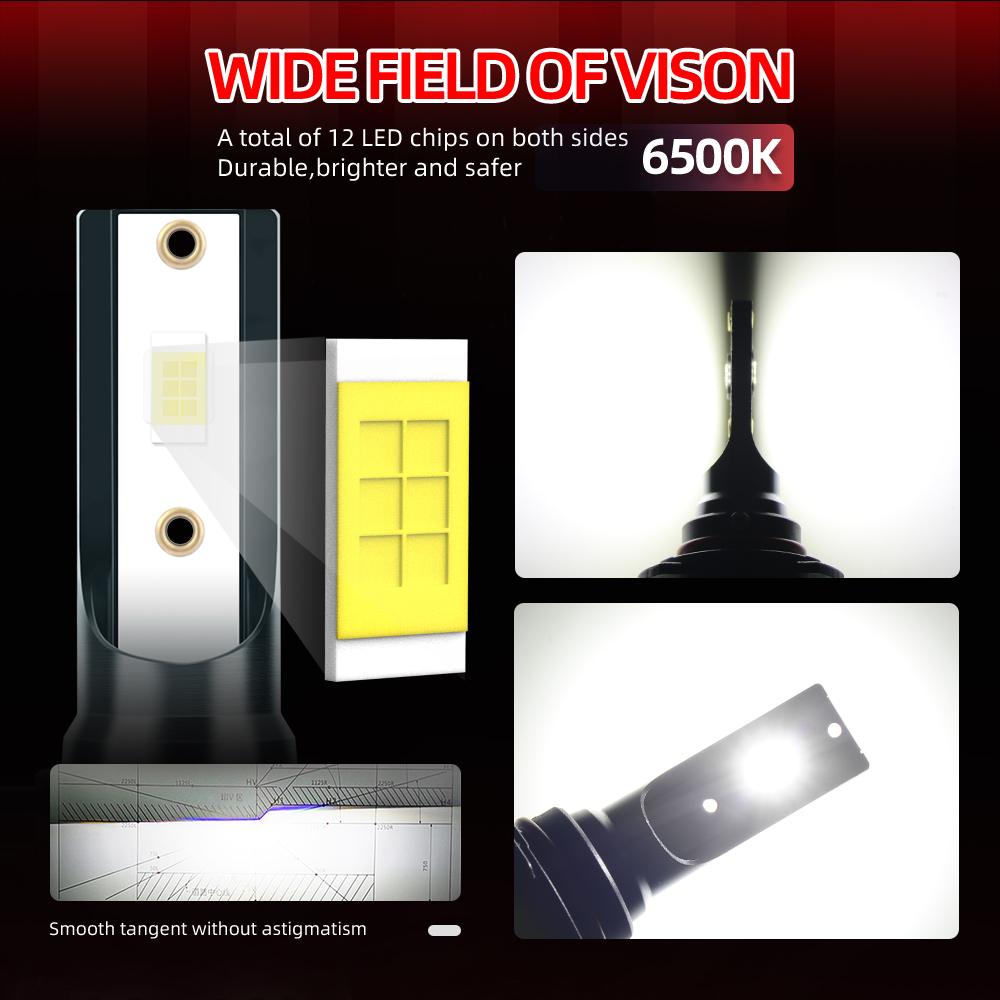 9006/HB4 Headlight 9005/HB3 H1 H7 H11/H8 LED Bulbs H4 H13 Hi/Lo Beam Headlights 27000LM +800% Brightness No Dark Spot 2Pack