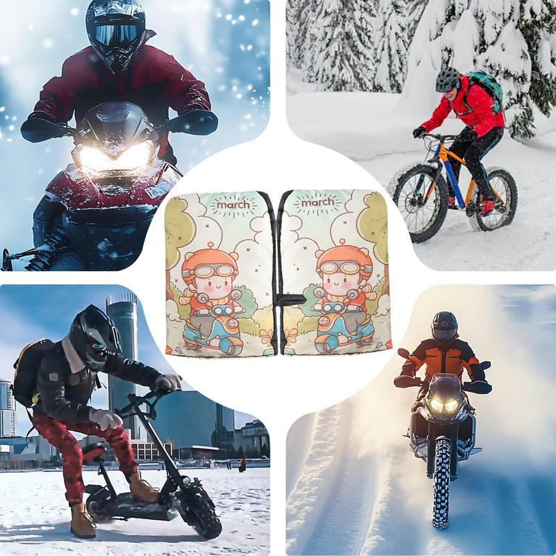 Motorcycle Handlebar Gloves Winter Snowmobile Hand Muffs Snowmobile Scooter Atv Motorbike Handle Grip Gloves For Cold Weather