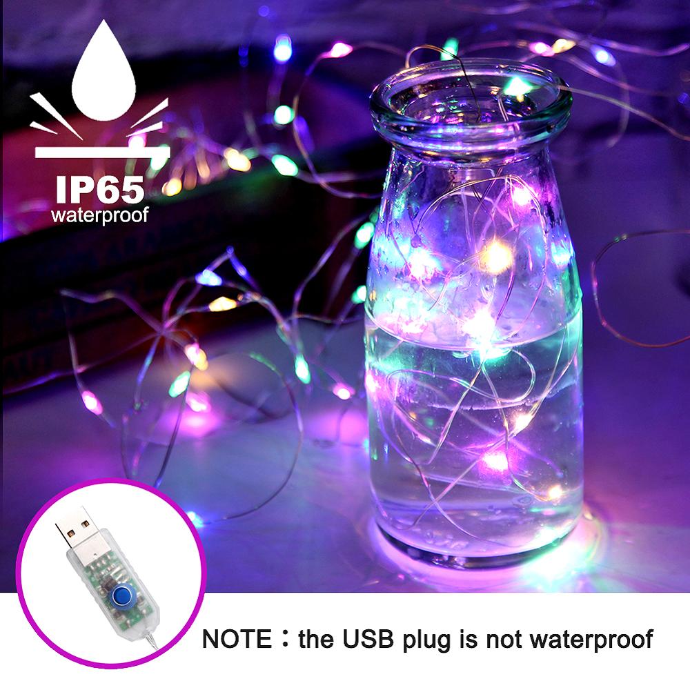 USB 30M 8 Function Copper String Lights LED Fairy Lights Living Room Bedroom Holiday Decoration Lights