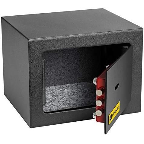 Homesafe hv15k coffre-fort serrure à clé,15x20x17cm,noir satiné,5l