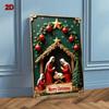 Vintage Metal Tin Sign 8x12 Inch Christmas Nativity Scene Decoration for Home Living Room Bedroom Study Bar