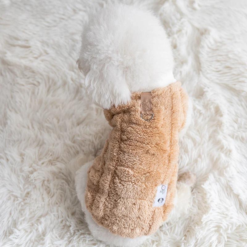 Coral Fleece Dog Clothes Soft Plush Dog Sweater Winter Warm Puppy Kitten Pullover Pet Clothes for Small Dogs Chihuahua Bulldog