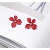 S925 Silver Needle Senior Red Petals Net Red Temperament Cute Small Flower Earrings Female Jewelry Earings Fashion Jewelry