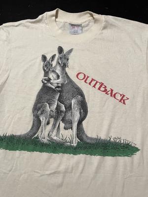 Vintage Australia Outback Kangaroo T-Shirt, Beige, Size: Large Unisex T-Shirt