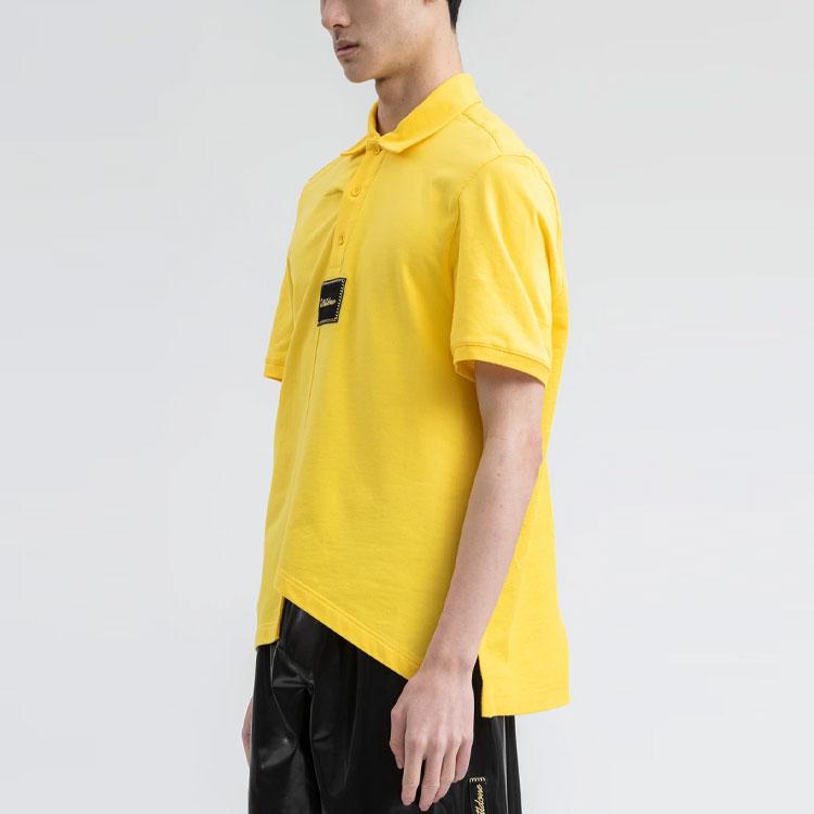 WE11DONE Embroidered Logo Short Sleeve Polo Shirt Unisex tops Yellow WD-TT0-21-523-U-YE