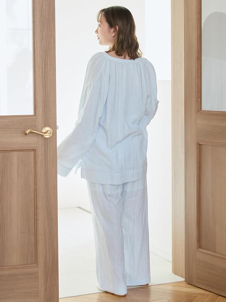 Gelato Pique Gauze Striped Long Pants PWFP254350BLUF