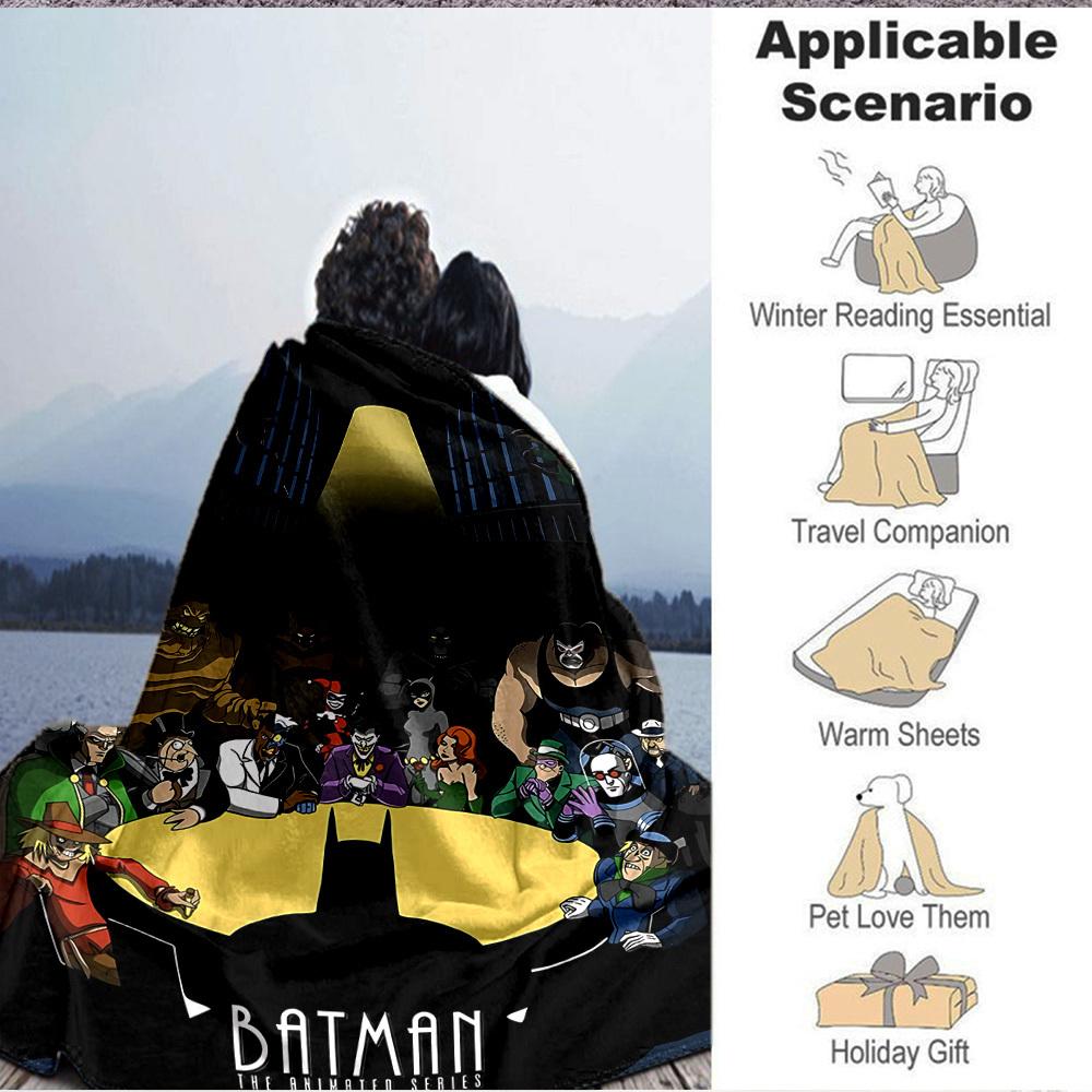 1pc Batman Universe Flannel Throw Blanket - HD Printed Lightweight Soft Warm All-Season Blanket for Sofa, Bed, Travel137
