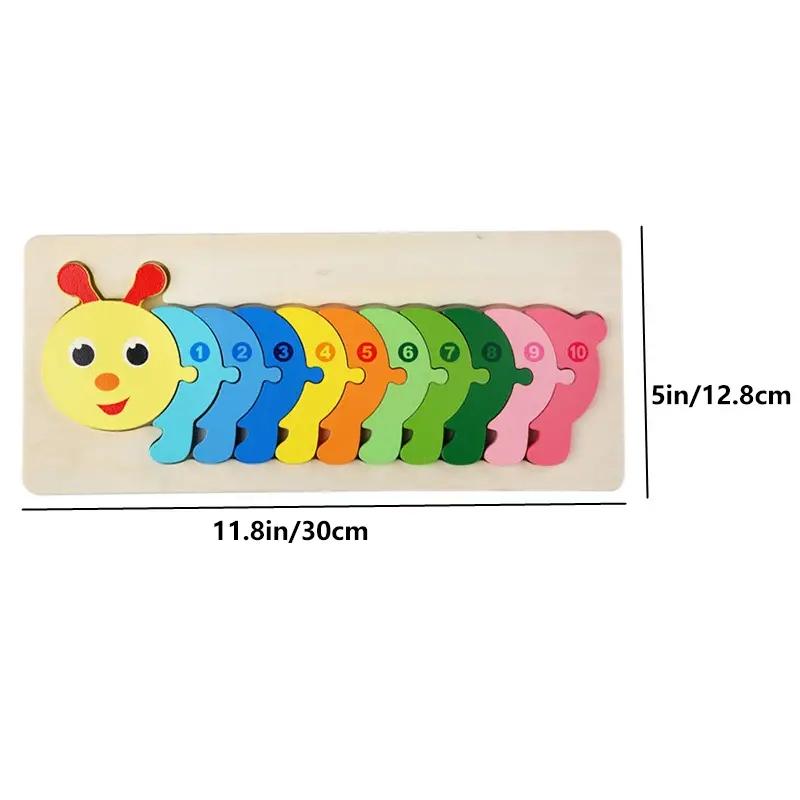 Wooden Puzzles for Kids, Number Puzzle, Dinosaur Puzzles and Animal ,Traffic,Characte Jigsaw Toys for Boy Girl Ideal Gift, 1-6