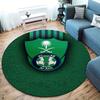Al-Ahli Saudi FC Round Area Rug,Carpet Rug for Living Room Bedroom Sofa Playroom Decor,Non-slip Floor Mat