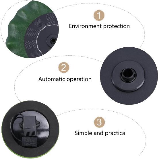 DOITOOL Solar Bird Bath Fountains, Lotus Leaf Shape Solar Fountain, Outdoor Dc Brushless Pump for Fish Pond Garden Bird Bath Decor, 7.87 X 7.87 X