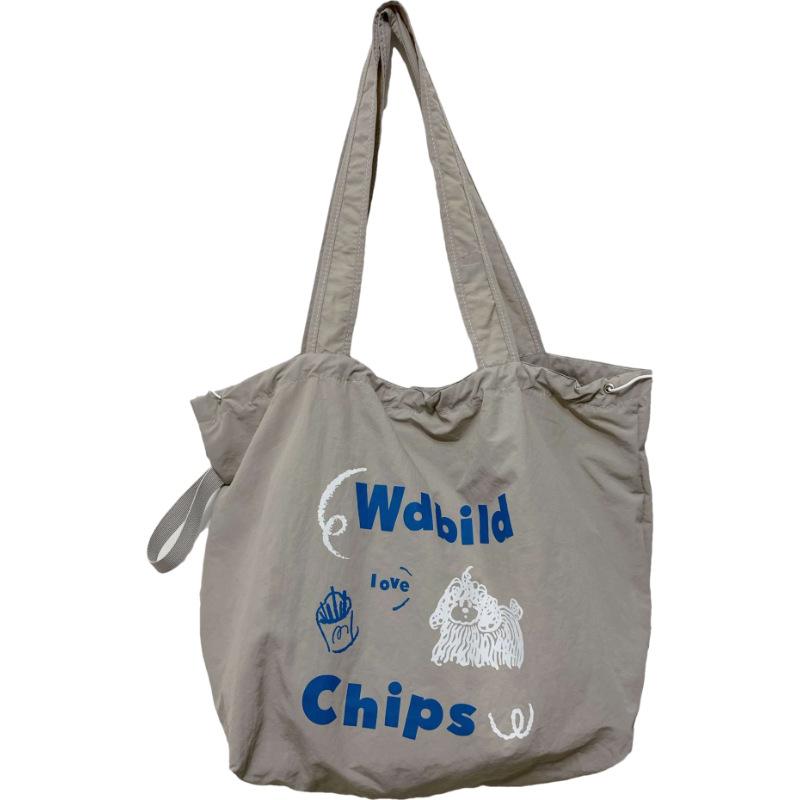 

Вместительная сумка-тоут на кулиске, сумка для репетиторства для учениц средней и старшей школы, легкая повседневная наплечная сумка single package серый