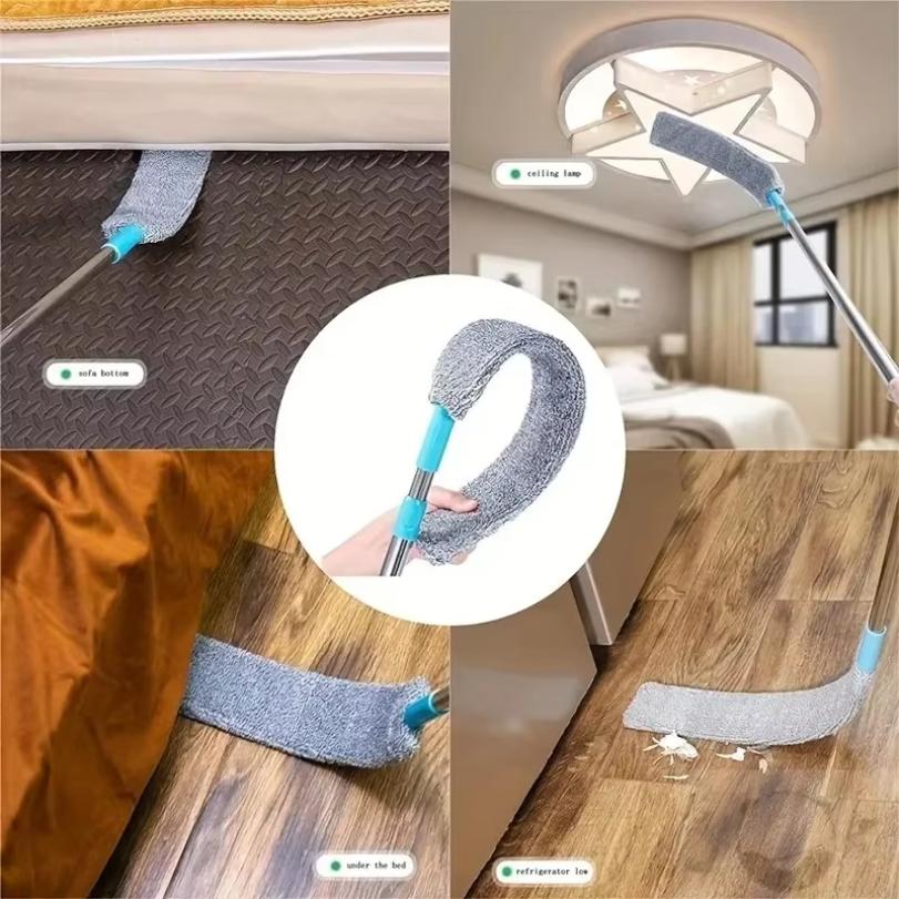 Telescopic Extendable Long Handle Mop with Bendable Head - Flexible Cleaning Duster Brush for Home Pole Dusting And Cleaning