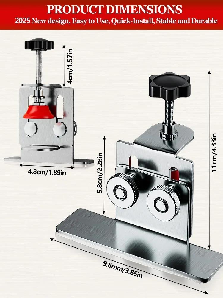 1/3Pcs Cabinet Door Installation Locator Tool,0-36mm Adjustable Cabinet Door Positioning Aid,Stainless Steel Jig Fixation Clamps