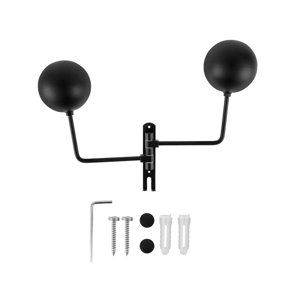 

1/2Set Dual-Ball Motorcycle Helmet Holder Metal Helmet Stand Rack with Hook Wall Mount 180° Rotation Storage Hanger for Helmets