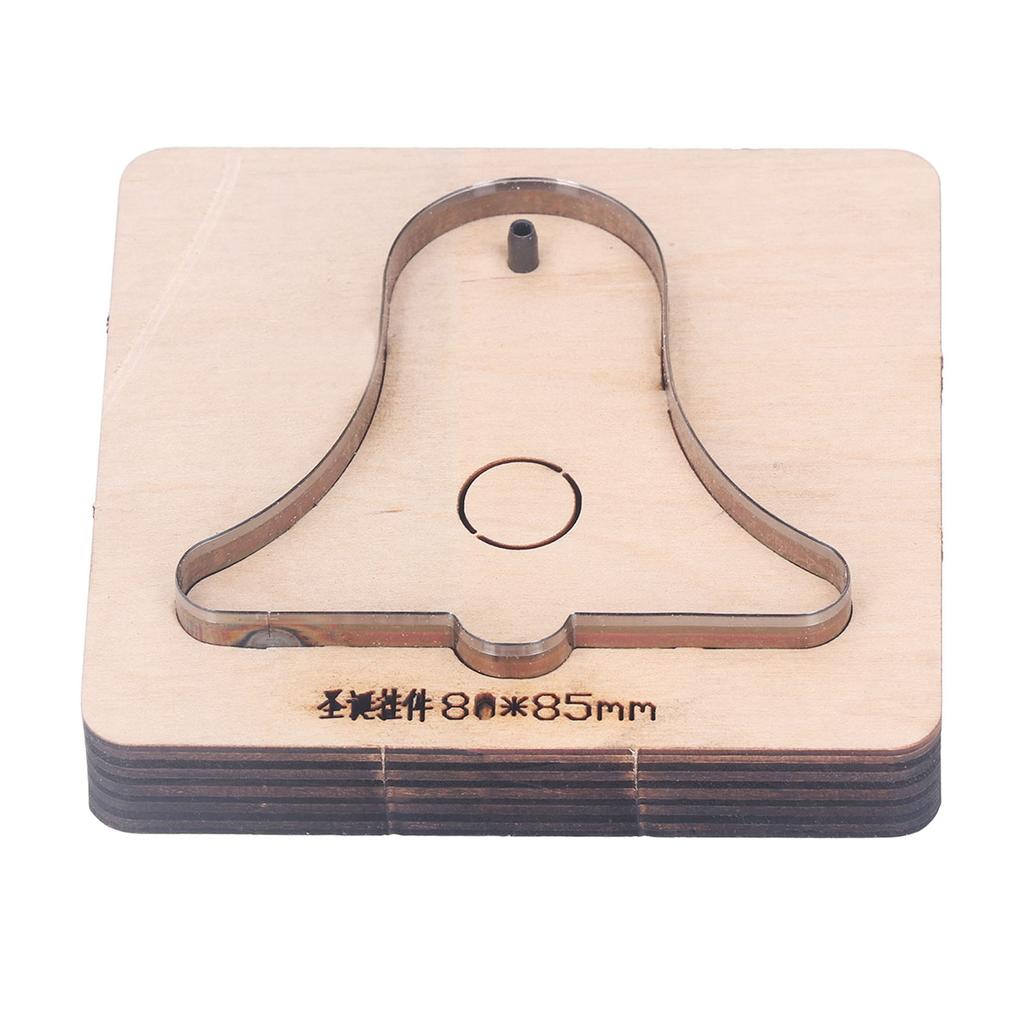 Leather Cutting Die Bell Pendant with Hole Pattern Alloy Wood Leather Punching Mold for Crafts DIY