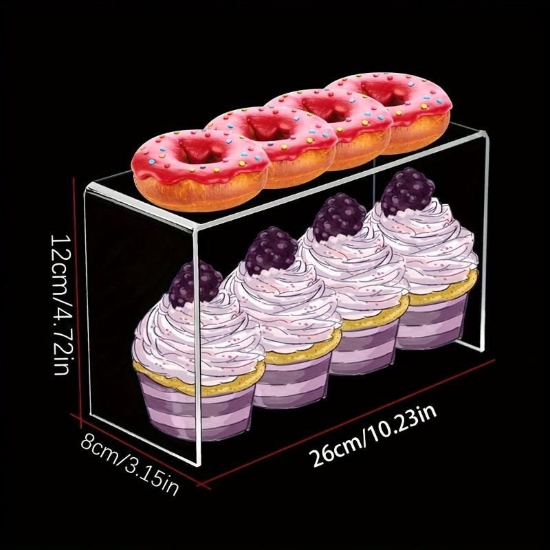 5pcs Acrylic U-Shaped Step Display Stands Clear Tiered Cupcake Pastry Riser Jewelry Display Riser Shelf Showcase Figure Display