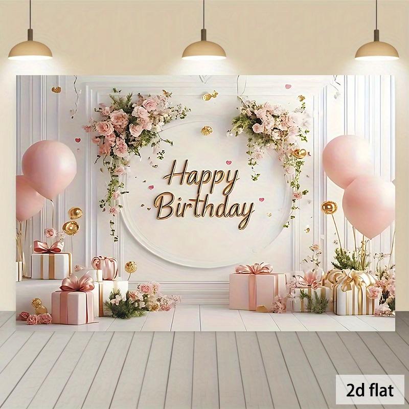 Birthday Party Backdrop Polyester Banner Photo Booth Decoration 24